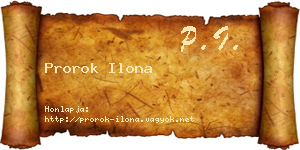 Prorok Ilona névjegykártya